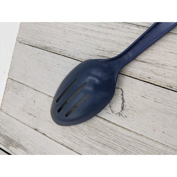 Navy Blue #3 Nylon Plastic Slotted Spoon 11" - Picture 6 of 6